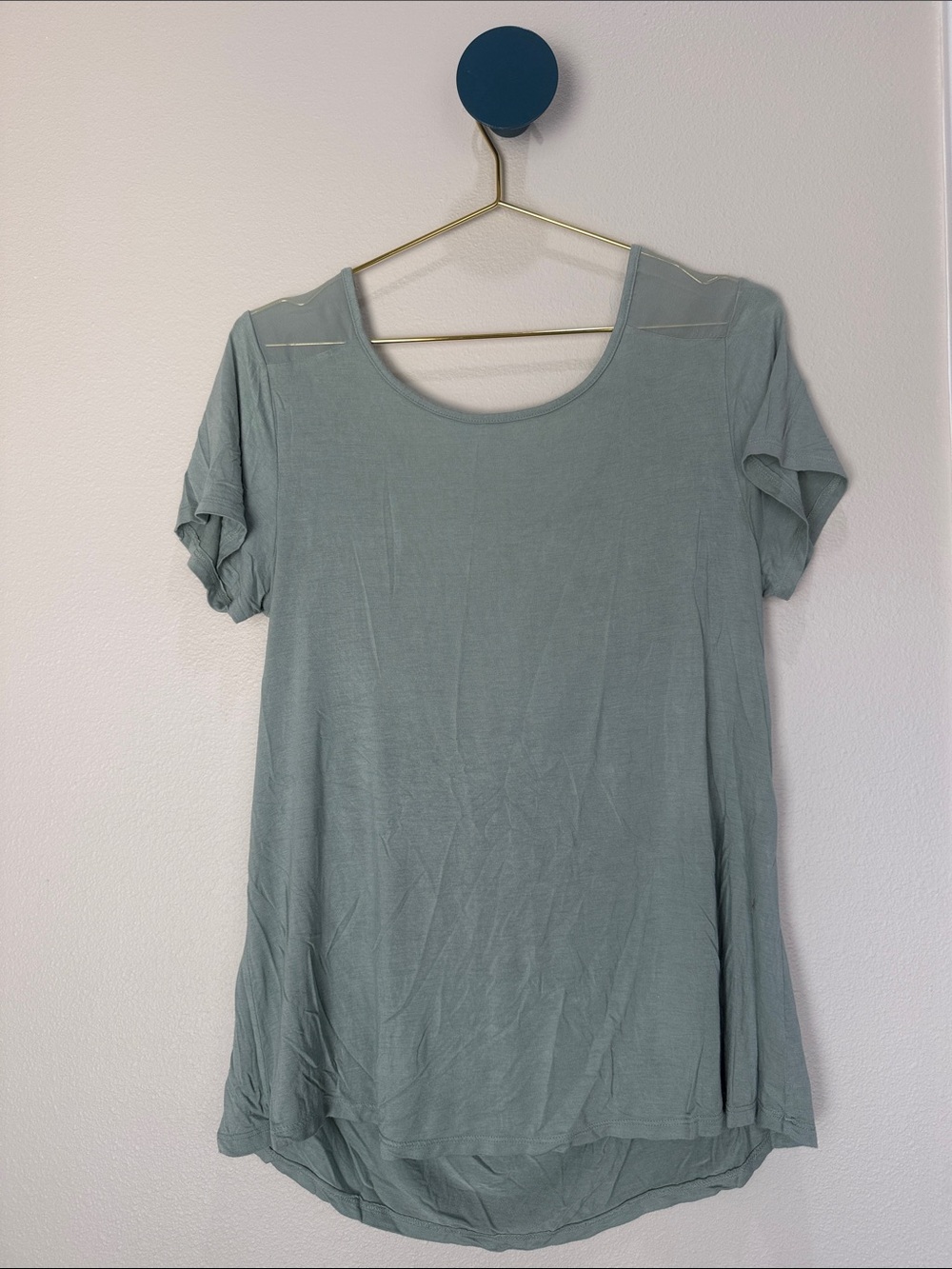 Relaxed Scoop Neck Short Sleeve Tee - Sage Green